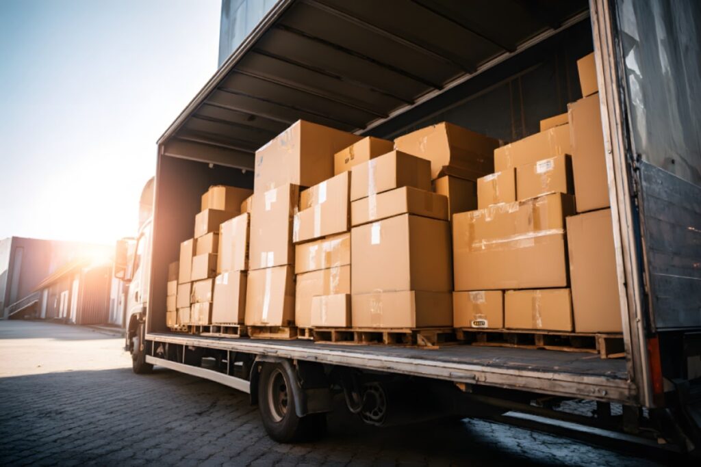 Cargo Truck Almost Full of Boxes: LTL Shipping